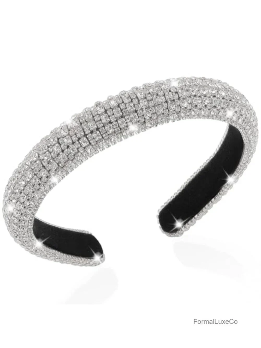 Rhinestone Crystal Headband Bling Padded Hair Accessory Party Glam